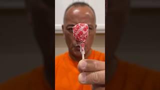  ASMR DUM DUMS LOLLIPOP CANDY CHERRY FLAVOR AND EATING SOUNDS  #asmr #shorts