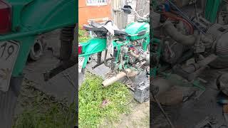 Деревенская движуха #Мотоцыкл урал#Первый запуск на донорском моторе!!!