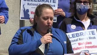 Massachusetts nurses rally for workplace safety bills