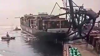 Container ship accident | YM WITNESS crashes into cranes