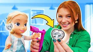 Barbie Puppen Video für Kinder - Ohrringe aus Play Doh für Elsa aus Die Eiskönigin