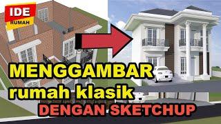 gratis  desain rumah  minimalis  2  lantai  model  klasik    8x9  meter  dengan  sketchup 2021