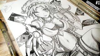 Ellumacent Art Drawing anime sketch speedart Victoria, the Fortune Teller Timelapse #1