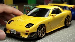 INITIAL D | Building Keisuke Takahashi’s Project D RX-7 | 1/24 Pre-Painted Model Kit | Aoshima