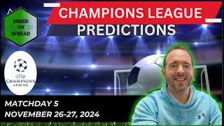 Champions League Predictions, Picks & Parlays | Matchday 5 (Nov 26-27)