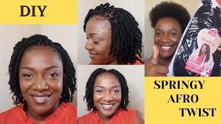 HOW TO: DIY TWIST- SPRINGY AFRO TWIST || EASY PROTECTIVE STYLE / 4C NATURAL HAIR. OUTRE X-PRESSION