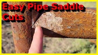 Easy Way to Saddle Cut Pipe | How to Fishmouth or Cope Pipe | Pipe Fence