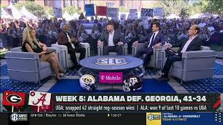 Laura Rutledge Smoking Hot Legs in a Black Mini On SEC Newtwork-ESPN