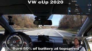 VW eUp! 2020 - Burn 50% of the battery at topspeed