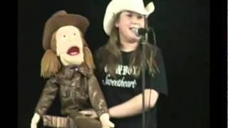 Arianna Brooke, young ventriloquist, yodeling and singing "Cowboy Sweetheart"