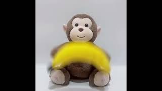 Peek A Boo Monkey with Banana Interactive Repeats What you say plush toy