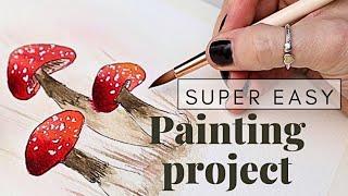Easy and Stunning Watercolour Mushroom tutorial for Beginners
