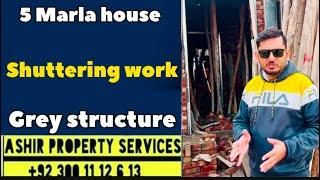 5 Marla construction project update video . Shuttering work