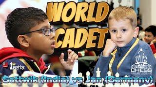 Oh, they missed the handshake! Under-8 World Championship: Sattwik (India) vs Jan (Germany)