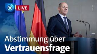 Bundestag stimmt über Vertrauensfrage von Bundeskanzler Scholz ab