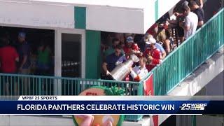 Florida Panthers celebrate with Stanley Cup