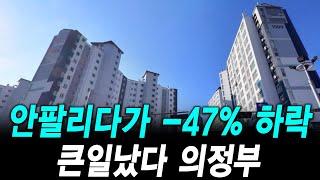 안 팔리다가  47% 하락 큰일났다 의정부