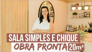 TOUR SALA PEQUENA, ESTAR E JANTAR - SIMPLES E CHIQUE - OBRA PRONTA 20m² - Mariana Cabral