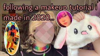 following a makeup tutorial i made in 2020… (“alt kid” style)