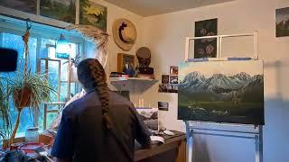 Studio TimeLapse Oil Painting “Swiss Alps” by Kaylee Rakowski