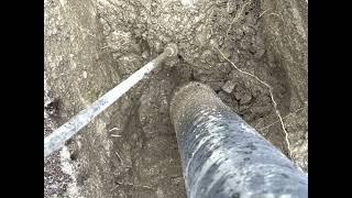 Hydrovac Excavation. Digging a connection pit for recently drilled fibre cables.