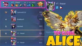 Top Global Alice Best Emblem and Build " UNLIMITED MANA " | Unstoppable Alice Dominate the Game MLBB