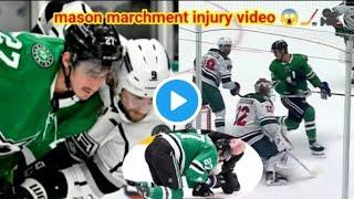 Watch the video Dallas Stars' Mason Marchment Suffers Facial Injury During Game   Minnesota Wild