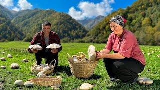 Rustic Family Cooking Outdoors in the Mountains of Azerbaijan