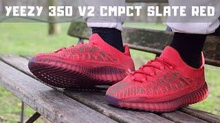 Adidas Yeezy 350 V2 CMPCT: Slate Red - Most Comfortable Yeezy??!? - Review & On Foot!