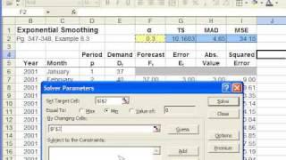 Finding an Optimal Alpha Value using Solver