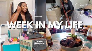 WEEKLY VLOG || CLEAN WITH ME, PROMOTIONS, CHIT-CHAT, HOUSTONS BEST RESTAURANTS,  GIRLS NIGHTS