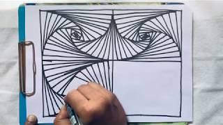 Spiral drawing//satisfying cool line drawing//3D illusion art//daily line illusion(#11)