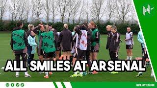 Slegers gets involved as Arsenal Women train before Bayern Munich