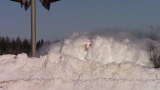 EPIC CATCH!!! Dashing Thru the Snow - CN Train 406 West at Salisbury, NB (Feb 3, 2015)