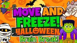 Move and Freeze - Halloween Edition! | Brain Break | Freeze Dance Games For Kids