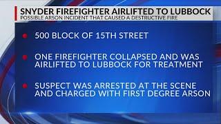 Arson suspect arrested; firefighter airlifted in Snyder