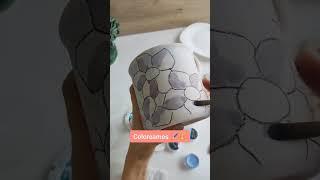 te muestro como uso acuarelas y crayones para cerámica Acuarelle #ceramica #pintura #arte #handmade