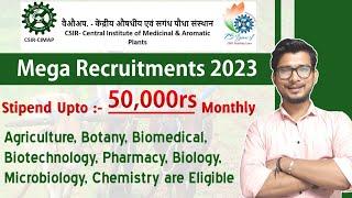 CSIR recruitment 2023 | CSIR jobs | agriculture vacancy 2023 | Botany Jobs 2023 | Biotech Jobs 2023