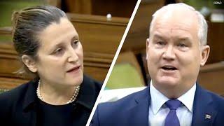 WATCH: Conservative leader O'Toole spars with Deputy PM Freeland over “The China Files” in House