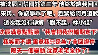 被沈辰囚禁在國外第三年 他終於讓我回國。“宋冉，你該學乖了吧，趕緊給阿月道歉！”這次我沒有辯解“對不起，林小姐。”沈辰滿意的點點頭“我會把我們的婚期定下來。#总裁 #感情 #爱情