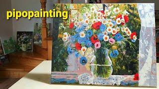 피포페인팅 DIY 화사한 꽃병 #flowerpainting  #pipopainting #셀프페인팅#피포페인팅