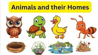 Learn Animals And Their Home Names | Animals Home | Home of Animals | Kids Education.