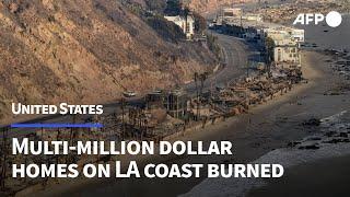 Burned down luxury houses along Pacific Coast Highway in Malibu | AFP