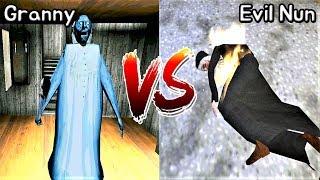 Granny's Freeze Trap vs Evil Nun's Fire Torch || Horror Game - 그래니 얼음 트랩 vs 이블넌 횃불 배틀