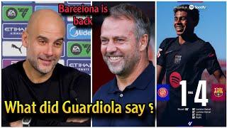 Surprising comment from Guardiola after Barcelona's 4-1 win over Girona with Flick and Lamine