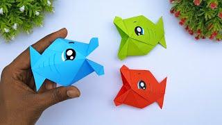 DIY How To Make Paper Talking Fish | Origami 3D Fish Easy | Moving Paper Toy Fish Making Ideas