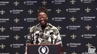 Alvin Kamara talks wanting to focus on football and role in Kubiak offense