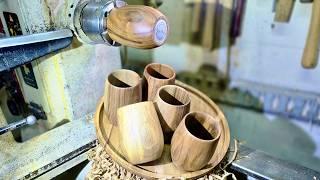 Crafting Elegance: Creating Stunning Walnut Wood Mugs | Woodturning Masterclass