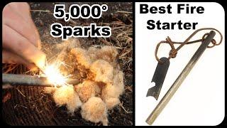 Ferro Rod Fire Starter - 5000° Sparks! Over 20,000 Strikes. The Tool Every Survival Kit Must Have.