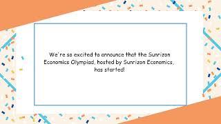 Sunrizon Economics Olympiad Competition Announcement!